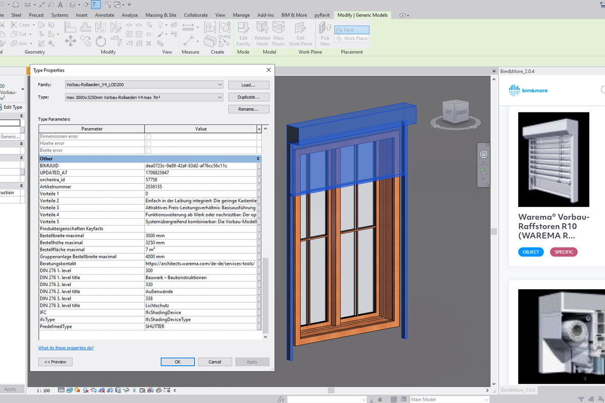 BIM-Content-Management: Warema & Werkbank