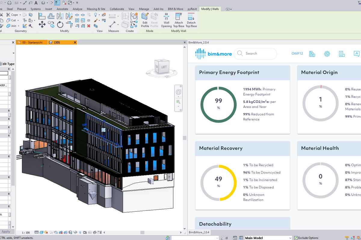 Berechnung nachhaltiger Gebäude mit dem BIM-basierten Building Circularity Passport®